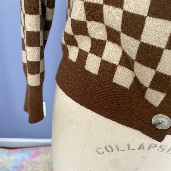 Urban Outfitters Checkered cardigan Sweater, Size Small Willow & wind - Picture 4 of 8
